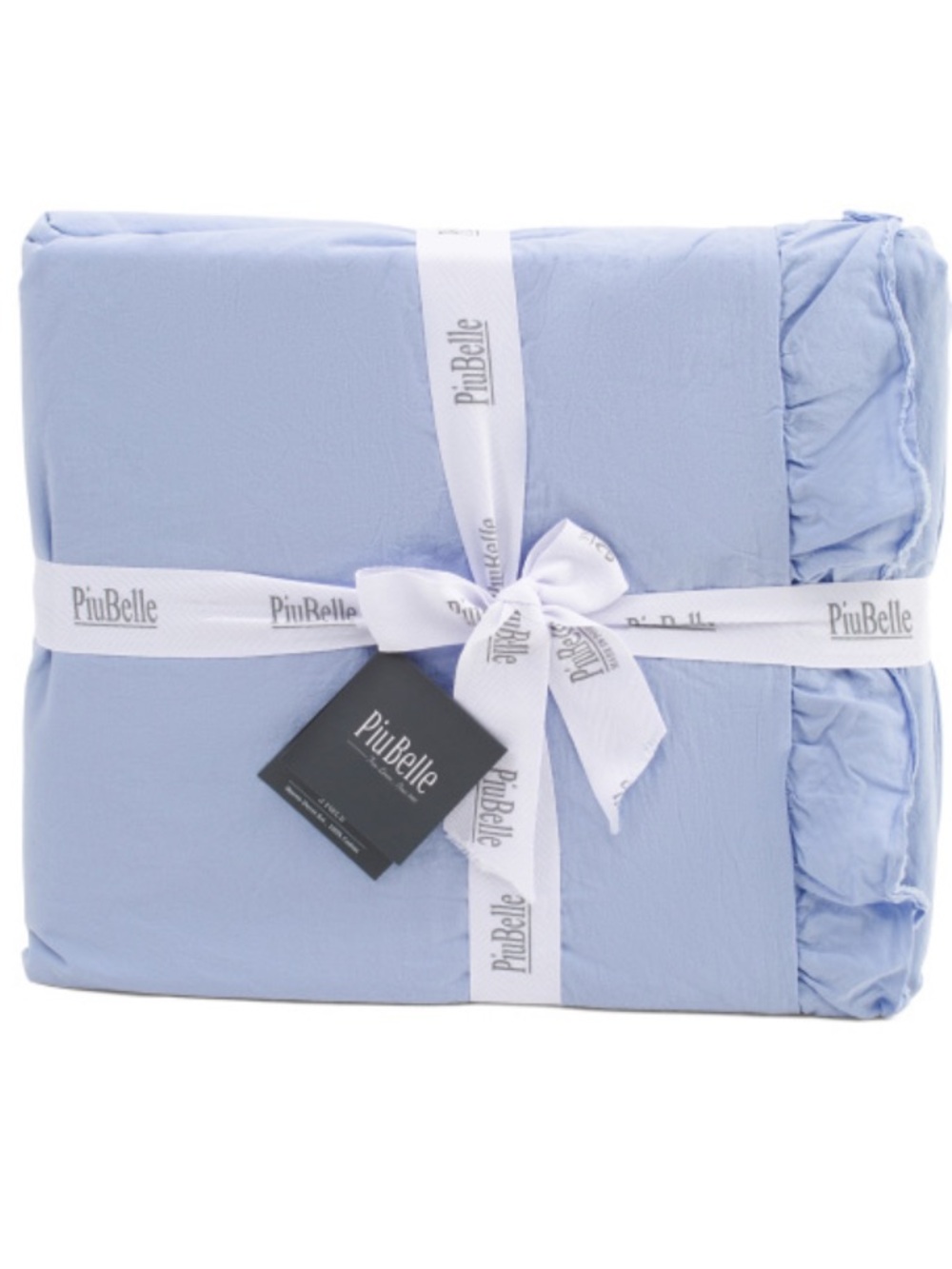 PIUBELE Light Blue Ruffled Duvet Set